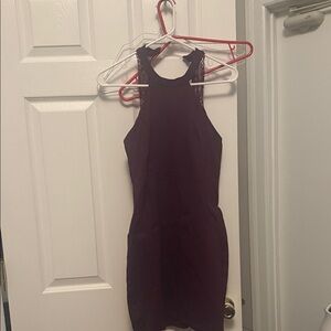 Lulu's Elegant Dark Purple Mini Dress